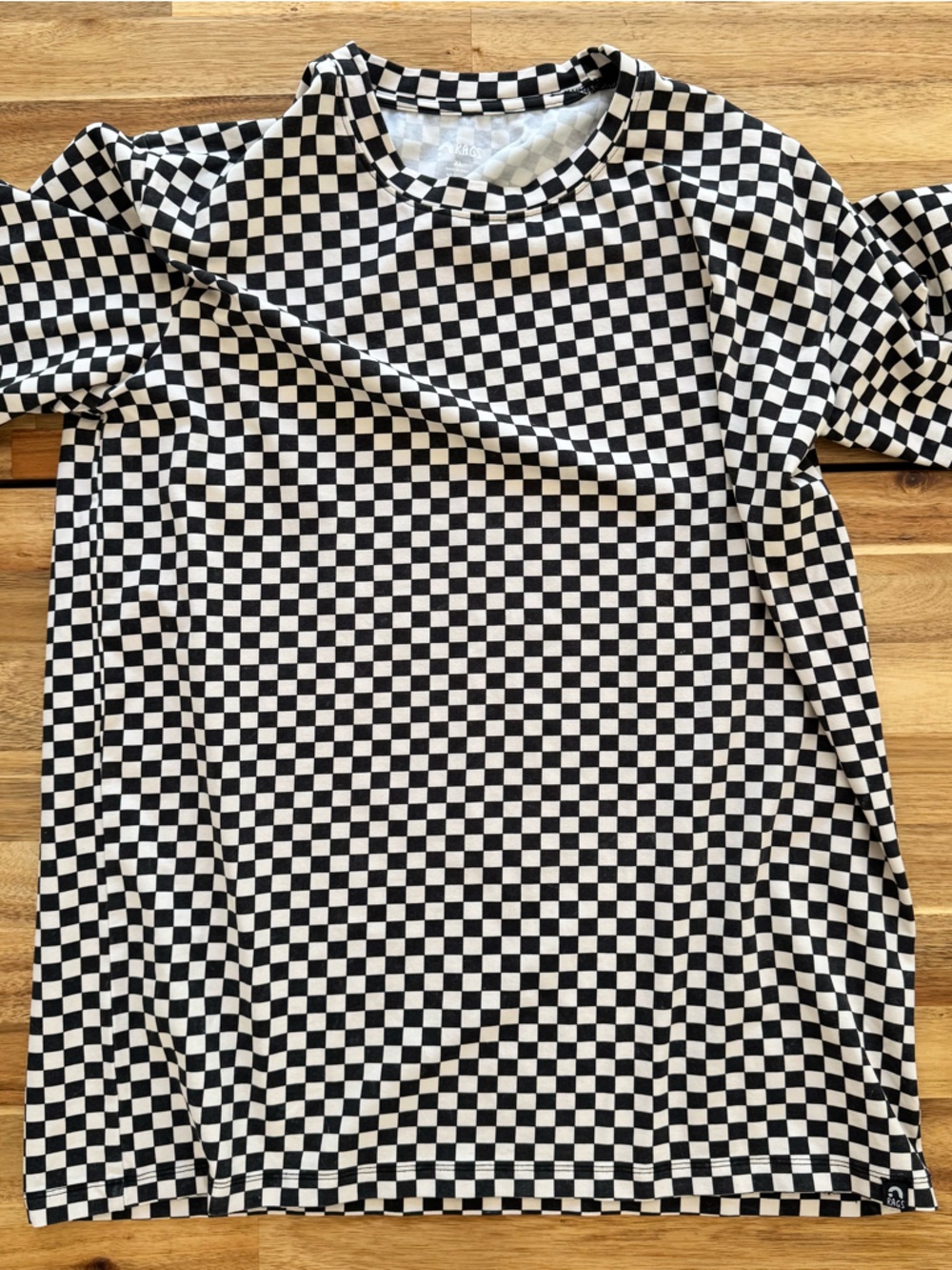 RAGS- Unisex Black and White Checkerboard T-shirt